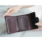 𝗖𝗛𝗔𝗘𝗡𝗟✦ 𝗖𝗹𝗮𝘀𝗶𝗰 𝗙𝗹𝗮𝗽 Italy 🇮🇹 import "GR" original imperial lambskin 🐑 classic trifold wallet black sheep silver