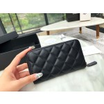 𝗖𝗛𝗔𝗘𝗡𝗟✦ 𝗖𝗹𝗮𝘀𝗶𝗰 𝗙𝗹𝗮𝗽 Exclusive channel Italy 🇮🇹 "GR" custom lambskin 🐑 zipper mid-length clip black gold