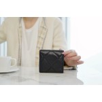 𝗖𝗛𝗔𝗘𝗡𝗟✦In goatskin leather🐐 19 Series Short Clip Black Gold