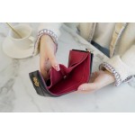 𝗖𝗛𝗔𝗘𝗡𝗟✦In goatskin leather🐐 19 Series Short Clip Black Gold