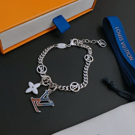 Louis Vuitton vintage silver bracelet couple's version 22cm20cm18cm changeable length