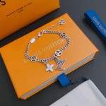 Louis Vuitton vintage silver bracelet couple's version 22cm20cm18cm changeable length