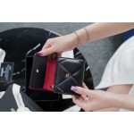 𝗖𝗛𝗔𝗘𝗡𝗟✦In goatskin leather 🐐 Wallet with short clip from the 19 series Black gold