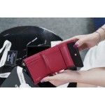 𝗖𝗛𝗔𝗘𝗡𝗟✦In goatskin leather 🐐 Wallet with short clip from the 19 series Black gold