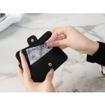 𝗖𝗛𝗔𝗘𝗡𝗟✦In exclusive channel special lambskin 🐑Classic zippered coin card case Black 🖤