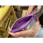 𝗖𝗛𝗔𝗘𝗡𝗟✦In exclusive channel special lambskin 🐑Classic zipper coin card case Taro purple💜