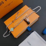 Louis Vuitton vintage silver necklace, couple's version, chain length 60 cm, changeable