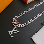 Louis Vuitton vintage silver necklace, couple's version, chain length 60 cm, changeable