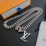 Louis Vuitton vintage silver necklace, couple's version, chain length 60 cm, changeable