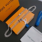 Louis Vuitton vintage silver necklace, couple's version, chain length 60 cm, changeable