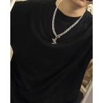 Louis Vuitton vintage silver necklace, couple's version, chain length 60 cm, changeable