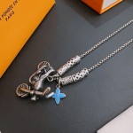 Louis Vuitton vintage silver necklace, couple's version, chain length 55 cm, changeable