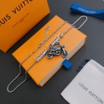 Louis Vuitton vintage silver necklace, couple's version, chain length 55 cm, changeable