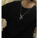 Louis Vuitton vintage silver necklace, couple's version, chain length 55 cm, changeable