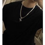 Louis Vuitton vintage silver necklace, couple's version, chain length 60 cm, changeable