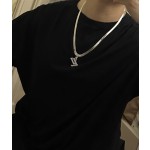 Louis Vuitton vintage silver necklace, couple's version, chain length 60 cm, changeable