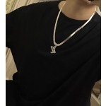 Louis Vuitton vintage silver necklace, couple's version, chain length 60 cm, changeable