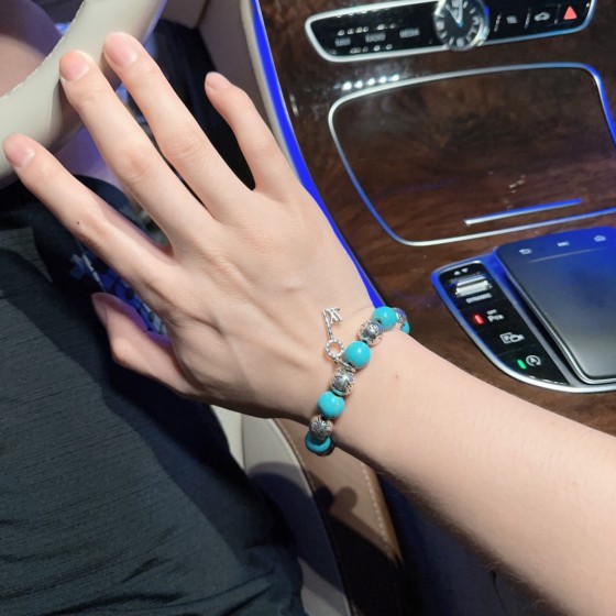 Louis Vuitton LV bracelet 🇷🇼 multi-element turquoise thai silver style (large) bracelet