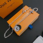 Louis Vuitton vintage silver necklace, couple's version, chain length 60 cm, changeable