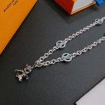 Louis Vuitton vintage silver necklace, couple's version, chain length 60 cm, changeable