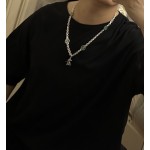 Louis Vuitton vintage silver necklace, couple's version, chain length 60 cm, changeable