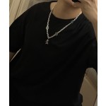 Louis Vuitton vintage silver necklace, couple's version, chain length 60 cm, changeable