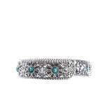 𝐆𝐮𝐜𝐜𝐢 Hollow Flower Green Resin Gemstone Double G Pattern Bracelet