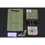 𝐆𝐮𝐜𝐜𝐢 Distressed Tiger Head Silver Necklace 55cm