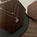 𝐆𝐮𝐜𝐜𝐢 925 sterling silver interlocking double G flower emerald necklace 60cm