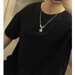 Louis Vuitton Rockabilly punk thai silver vintage silver necklace for couples with a 60cm chain length that can be changed