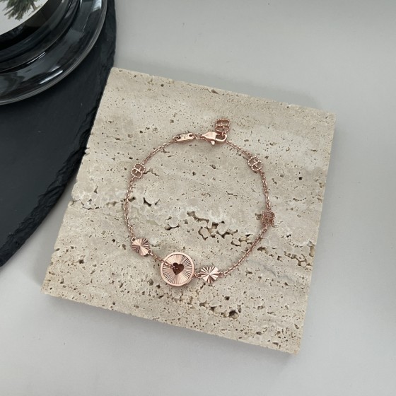 𝐆𝐮𝐜𝐜𝐢 New ICON series hollow heart-shaped pendant love bracelet