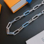 Louis Vuitton Rockabilly punk thai silver vintage silver necklace for couples with a 60cm chain length that can be changed