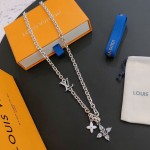 Louis Vuitton Rockabilly punk thai silver vintage silver necklace for couples with a 60cm chain length that can be changed