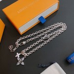 Louis Vuitton Rockabilly punk thai silver vintage silver necklace for couples with a 60cm chain length that can be changed