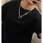 Louis Vuitton Rockabilly punk thai silver vintage silver necklace for couples with a 60cm chain length that can be changed