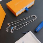 Louis Vuitton Rockabilly punk thai silver vintage silver necklace for couples with a 60cm chain length that can be changed