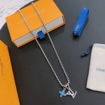 Louis Vuitton Rockabilly punk thai silver vintage silver necklace for couples with a 60cm chain length that can be changed