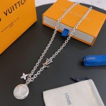 Louis Vuitton Rockabilly punk thai silver vintage silver necklace for couples with a 60cm chain length that can be changed