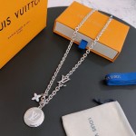 Louis Vuitton Rockabilly punk thai silver vintage silver necklace for couples with a 60cm chain length that can be changed