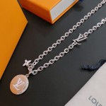 Louis Vuitton Rockabilly punk thai silver vintage silver necklace for couples with a 60cm chain length that can be changed