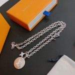 Louis Vuitton Rockabilly punk thai silver vintage silver necklace for couples with a 60cm chain length that can be changed