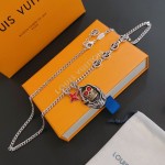 Louis Vuitton Rockabilly punk thai silver vintage silver necklace for couples with a 60cm chain length that can be changed