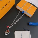 Louis Vuitton Rockabilly punk thai silver vintage silver necklace for couples with a 60cm chain length that can be changed