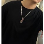 Louis Vuitton Rockabilly punk thai silver vintage silver necklace for couples with a 60cm chain length that can be changed