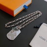 Louis Vuitton Rockabilly punk thai silver vintage silver necklace for couples with a 60cm chain length that can be changed