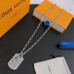 Louis Vuitton Rockabilly punk thai silver vintage silver necklace for couples with a 60cm chain length that can be changed