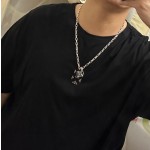 Louis Vuitton Rockabilly punk thai silver vintage silver necklace for couples with a 60cm chain length that can be changed