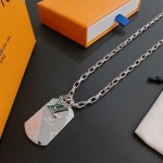 Louis Vuitton Rockabilly punk thai silver vintage silver necklace for couples with a 60cm chain length that can be changed