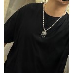 Louis Vuitton Rockabilly punk thai silver vintage silver necklace for couples with a 60cm chain length that can be changed