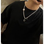 Louis Vuitton Rockabilly punk thai silver vintage silver necklace for couples with a 60cm chain length that can be changed